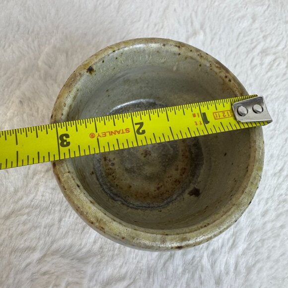 Artisan Studio Pottery Stoneware small Bowl Signed Blue & Gray Glaze Design - Picture 5 of 6